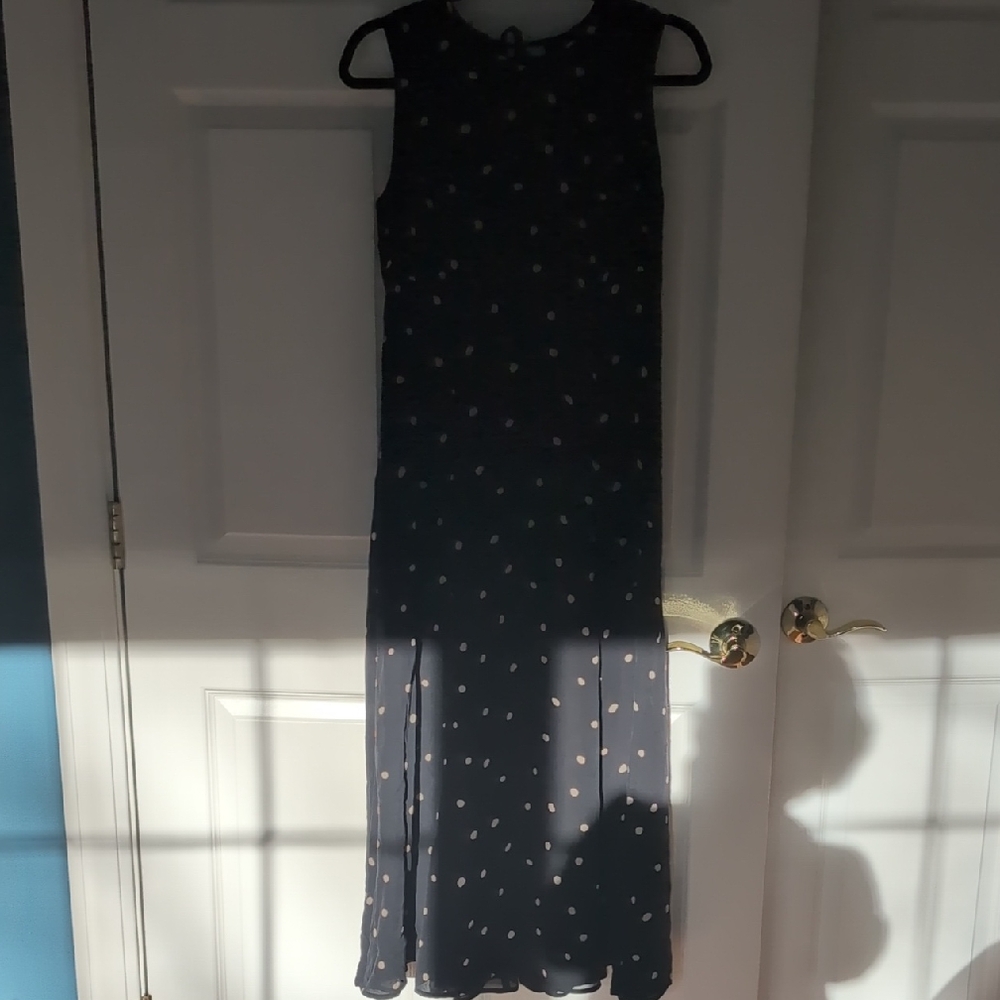 Chic Black Polka Dot Maxi Dress